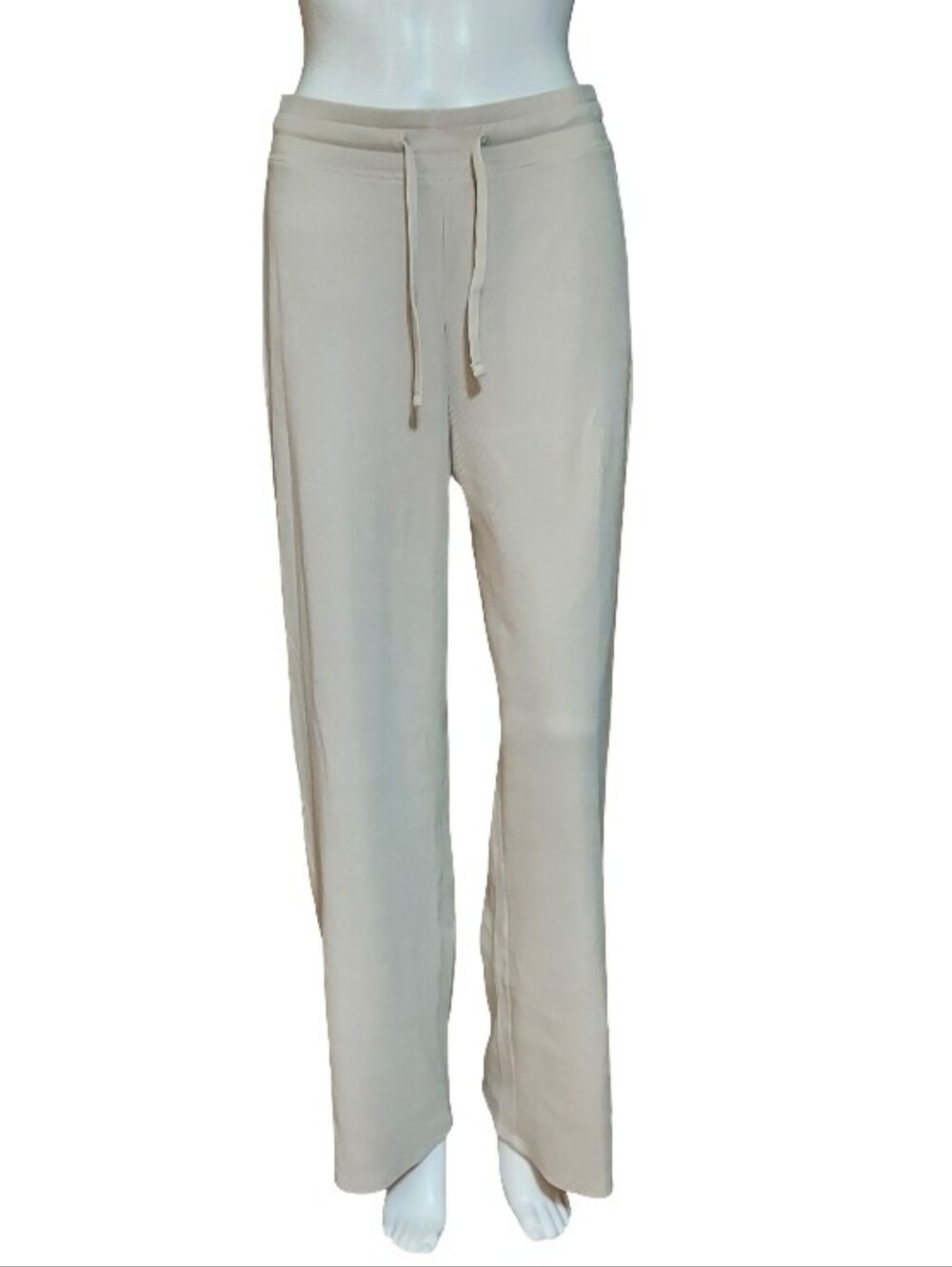 Gilly Hicks Wide Leg Waffle Knit/Thermal Lounge Pants In Tan
